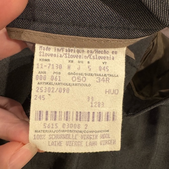 HUGO BOSS Men Grey Virgin Wool Dress Pants Trousers flat front 34R - Picture 5 of 7